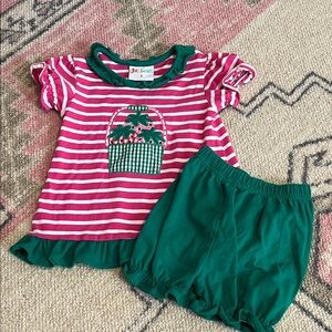 Jellybean strawberry appliqué shorts set